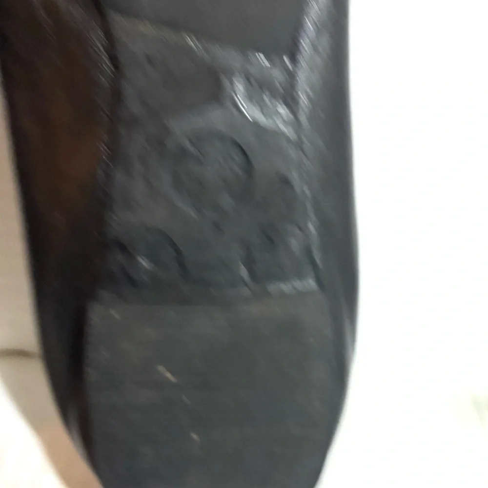 Tory Burch Black Flats with Gold Emblem